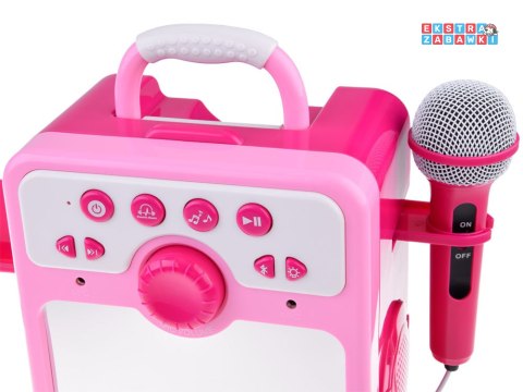 [IN0166] Muzyczny głośnik różowy Boombox dla dzieci z mikrofonem