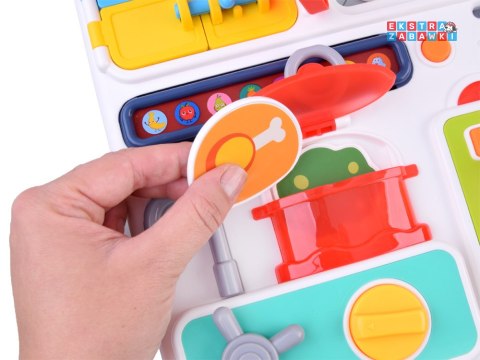 [ZA4658] Tablica manipulacyjna kuchnia efekty dźwiękowe świetlne Montessori