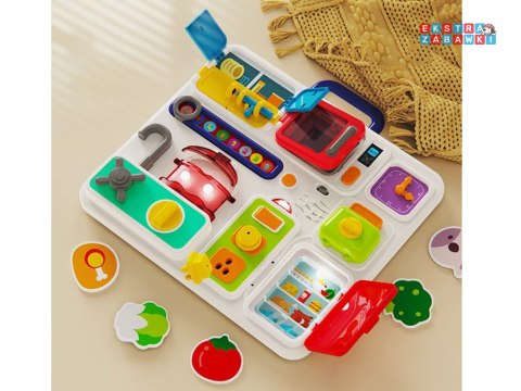 [ZA4658] Tablica manipulacyjna kuchnia efekty dźwiękowe świetlne Montessori