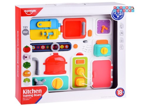 [ZA4658] Tablica manipulacyjna kuchnia efekty dźwiękowe świetlne Montessori