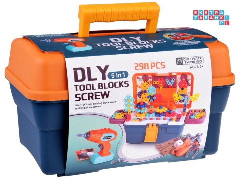 Zestaw Skrzynka majsterkowicza Narzędzia Wkrętarka Śruby 298ele ZA4642