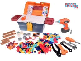 [ZA4642] Zestaw skrzynka majsterkowicza narzędzia wkrętarka śruby 298 el.