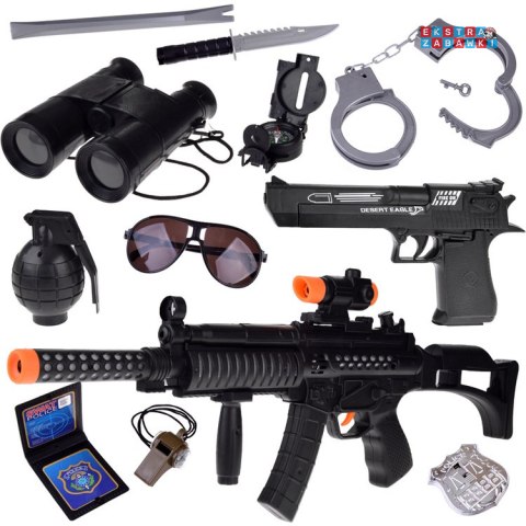 [ZA4826] Zestaw dla policji zabawa w policjanta pistolet kajdanki