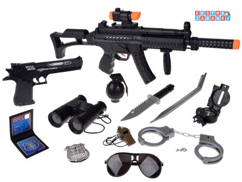 [ZA4826] Zestaw dla policji zabawa w policjanta pistolet kajdanki