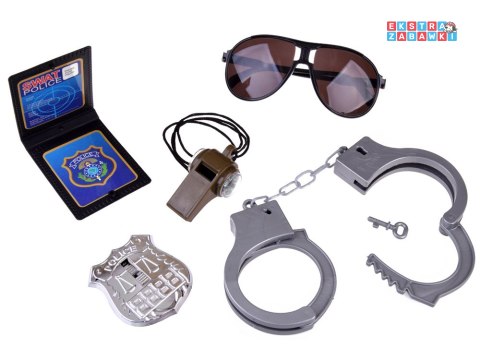 [ZA4826] Zestaw dla policji zabawa w policjanta pistolet kajdanki