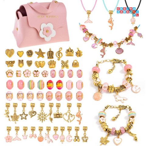 Zestaw do robienia bransoletek koraliki zawieszki charmsy ZA4692