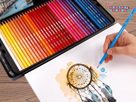 [AP0006] Zestaw kredki akwarelowe 72 kolory etui zestaw w metalowym piórniku