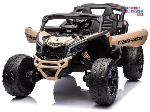 [PA0299] Buggy Can-Am Maverick 4x4 800W na akumulator 4x200W 24V/5Ah EVA ekoskóra - beżowy