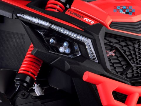 [PA0299] Buggy Can-Am Maverick 4x4 800W na akumulator 4x200W 24V/5Ah EVA ekoskóra - czerwony