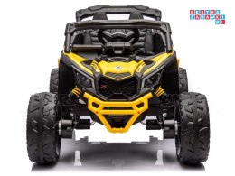 [PA0299] Buggy Can-Am Maverick 4x4 800W na akumulator 4x200W 24V/5Ah EVA ekoskóra - żółty