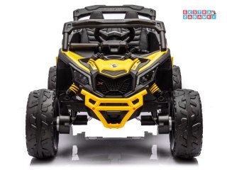Żółte Buggy Can-Am Maverick buggy na akumulator 4x4 - żółty, 4x200W, EVA, ekoskóra [PA0299]