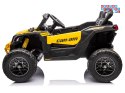 [PA0299] Buggy Can-Am Maverick 4x4 800W na akumulator 4x200W 24V/5Ah EVA ekoskóra - żółty