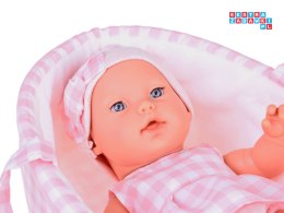 [ZA5007 RO] Bobas lalka noworodek ubrana różowa czapka sukienka maskotka królik