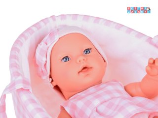 [ZA5007 RO] Bobas lalka noworodek ubrana różowa czapka sukienka maskotka królik
