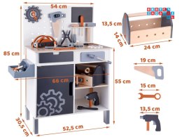 [ZA4836] Duży warsztat drewniany narzędzia i skrzynka dla majsterkowicza