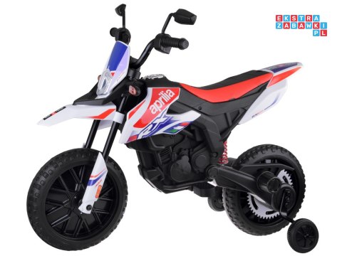 [PA0302] Motocykl Cross APRILIA RX125 dla dziecka na akumulator 2x35W 12V/4.5Ah - biały