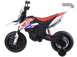 [PA0302] Motocykl Cross APRILIA RX125 dla dziecka na akumulator 2x35W 12V/4.5Ah - biały
