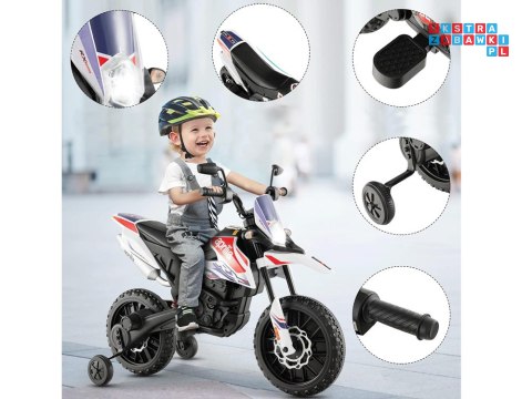 [PA0302] Motocykl Cross APRILIA RX125 dla dziecka na akumulator 2x35W 12V/4.5Ah - biały