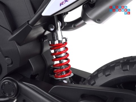 [PA0302] Motocykl Cross APRILIA RX125 dla dziecka na akumulator 2x35W 12V/4.5Ah - biały