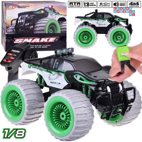 Olbrzymie Auto Monster Snake 4x4 muzyka światła drift 360st. Pilot RC0633