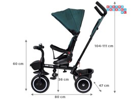 [SP0650 ZI] Rowerek dziecięcy trójkołowy Tiny Bike 3w1 z daszkiem orbacany