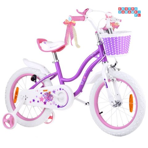 RoyalBaby Rower dziecięcy STAR GIRL 16cal koszyk kółka boczne RB16G-1