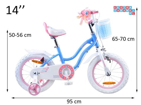 RoyalBaby Rower dziewczęcy STAR GIRL 14cal niebieski RB14G-1