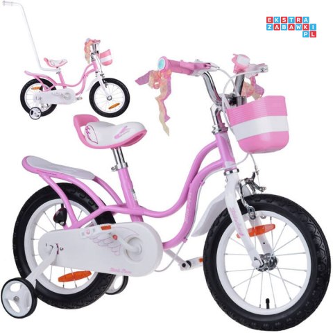 RoyalBaby dziecięcy Rower 14" Little Swan koszyk kółka boczne RB14-18