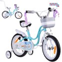 RoyalBaby uroczy Rower 14" Little Swan wstążki koszyk kółka boczne RB14-18