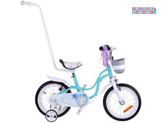 RoyalBaby uroczy Rower 14" Little Swan wstążki koszyk kółka boczne RB14-18