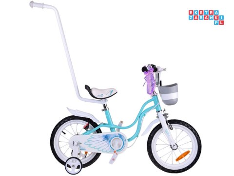 RoyalBaby uroczy Rower 14" Little Swan wstążki koszyk kółka boczne RB14-18