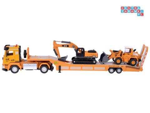 Tir Laweta Koparka i Spychacz Zestaw z dźwiękiem Małego Budowlańca ZA5008