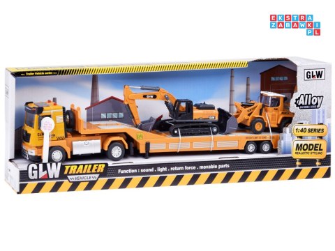 Tir Laweta Koparka i Spychacz Zestaw z dźwiękiem Małego Budowlańca ZA5008