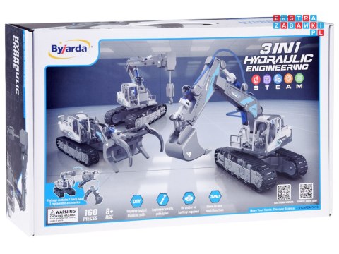 Zestaw 3w1 zbuduj Maszyny Budowlane Koparka Dźwig Ładowarka 168el ZA5013