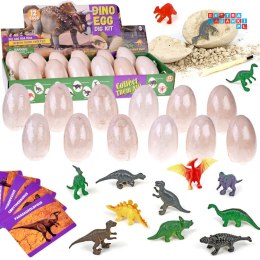 [ZA4999] Zestaw archeologiczny 12 dużych jaj + karty odkryj świat dinozaurów