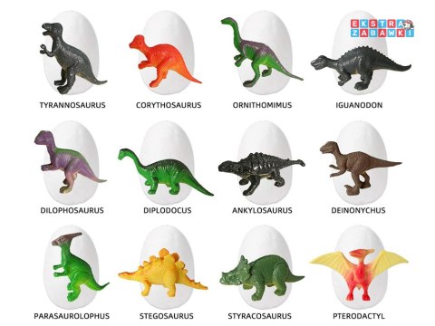[ZA4999] Zestaw archeologiczny 12 dużych jaj + karty odkryj świat dinozaurów