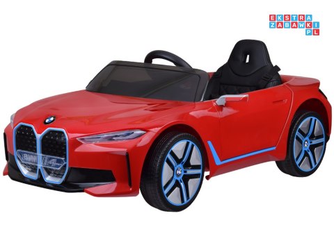 [PA0310] Autko BMW i4 na akumulator 12V/7Ah z pilotem led EVA ekoskóra - czerwony