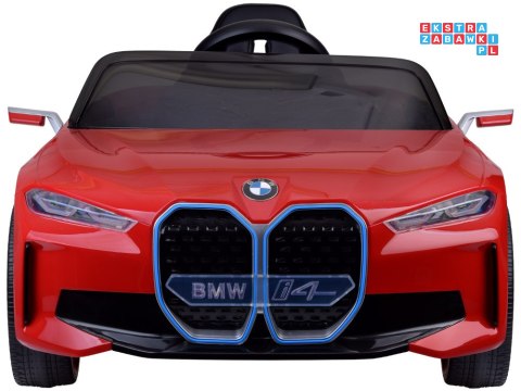 [PA0310] Autko BMW i4 na akumulator 12V/7Ah z pilotem led EVA ekoskóra - czerwony