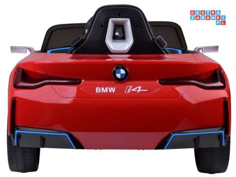 [PA0310] Autko BMW i4 na akumulator 12V/7Ah z pilotem led EVA ekoskóra - czerwony