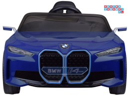 [PA0310] Autko BMW i4 na akumulator 12V/7Ah z pilotem led EVA ekoskóra - niebieski