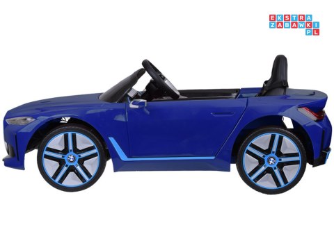 [PA0310] Autko BMW i4 na akumulator 12V/7Ah z pilotem led EVA ekoskóra - niebieski