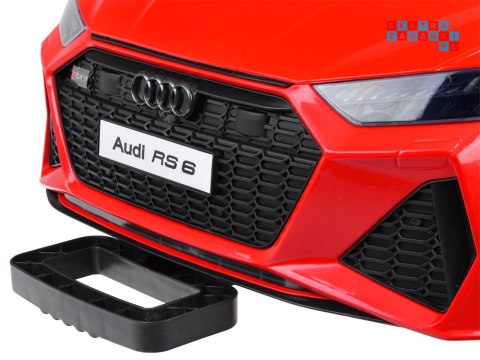 [PA0297] Audi RS 6 na akumulator 2x25W 12V/7Ah EVA ekoskóra MP3 - czerwony