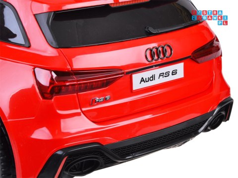 [PA0297] Audi RS 6 na akumulator 2x25W 12V/7Ah EVA ekoskóra MP3 - czerwony