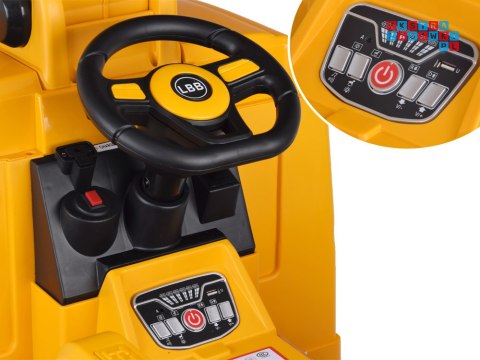 [PA0317] Duży dźwig na akumulator 12V/10Ah ruchomy hak światło dźwięk bujanie - żółty