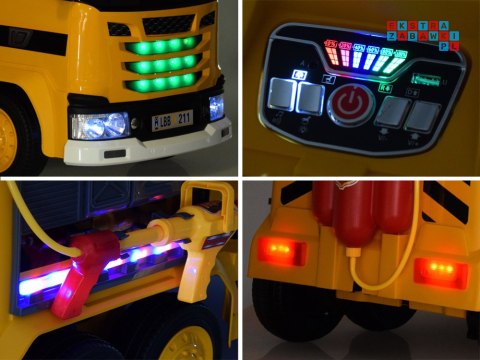 [PA0317] Duży dźwig na akumulator 12V/10Ah ruchomy hak światło dźwięk bujanie - żółty