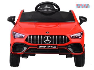 Czerwony Mercedes AMG CLA 45S na akumulator - 4x4, 12V/10Ah, efekt bujania, Bluetooth, pilot - [PA0307]