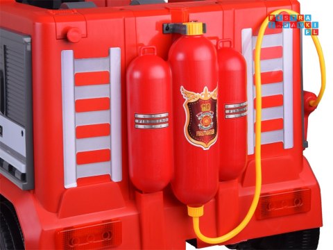 [PA0316] Straż pożarna wóz strażacki na akumulator 2x45W 12V/10Ah sikawka bujanie - czerwony