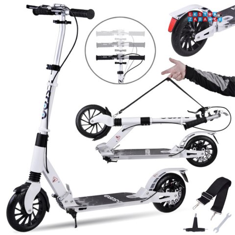 [SP0785 BI] Duża składana hulajnoga miejska z amortyzatorem i hamulcami do 100kg