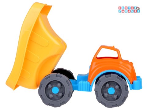 [ZA5076] Duży zestaw auto wywrotka do piasku, foremki, łopatka, grabki