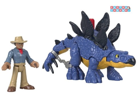 [ZA5097] Jurassic World zestaw Imaginext figurki Stegosaurus + Dr. Grant